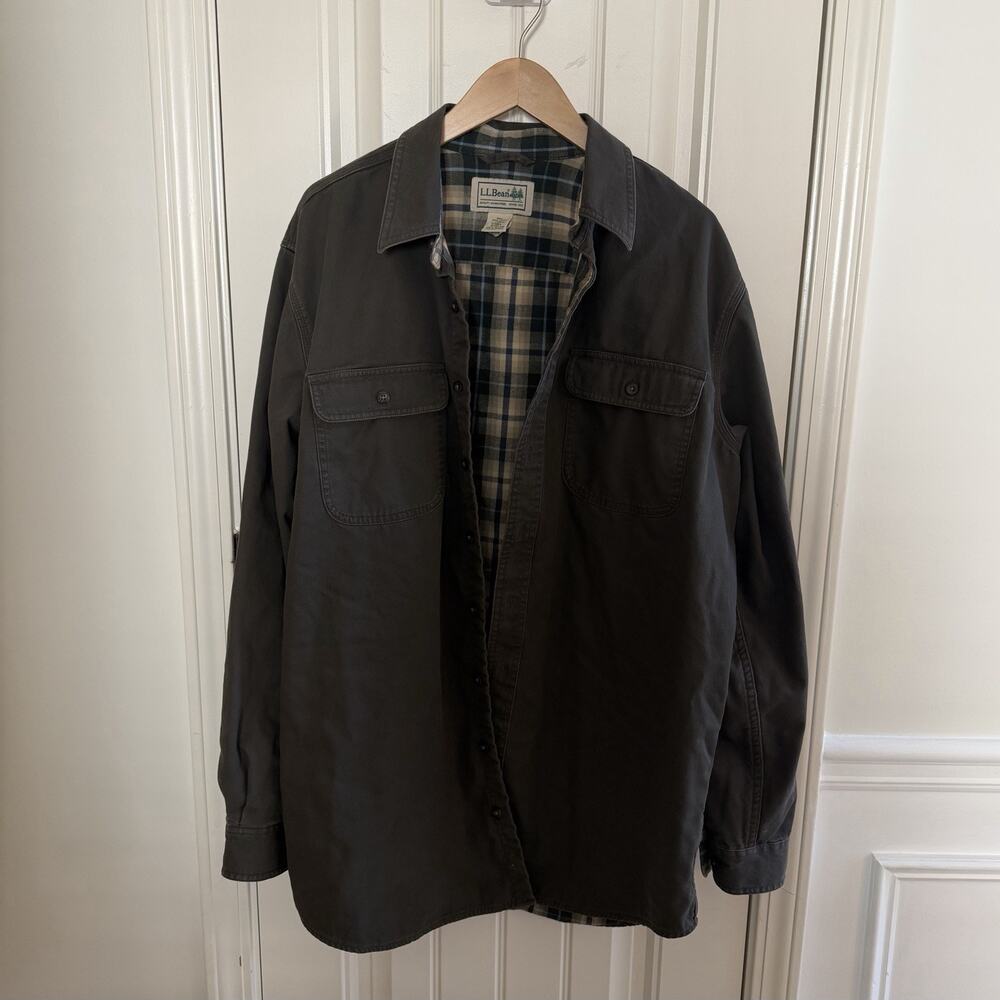Vintage L.L. Bean Men’s Flannel Lined Hurricane Shirt Size Large - Tall